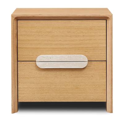 Milos Tasmanian Oak Timber Bedside Table with Handle