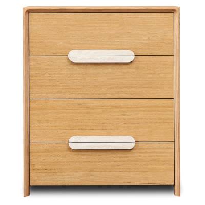 Milos Tasmanian Oak Timber 4 Drawer Tallboy