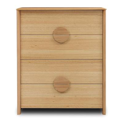 Indi Tasmanian Oak Timber 4 Drawer Tallboy