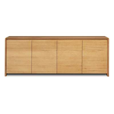 Enzo Tasmanian Oak Timber 4 Door Buffet Table, 210cm