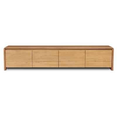 Enzo Tasmanian Oak Timber 4 Door TV Unit, 210cm