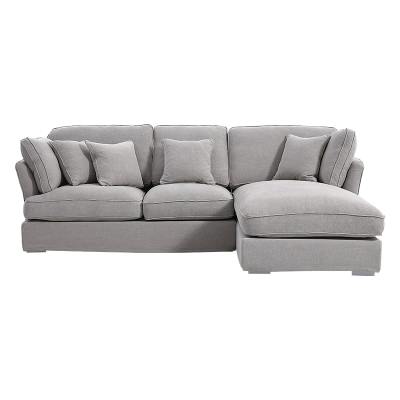 Armoni Cotton Linen Fabric Modular Corner Sofa, 4 Seater with RHF Chaise, Light Grey