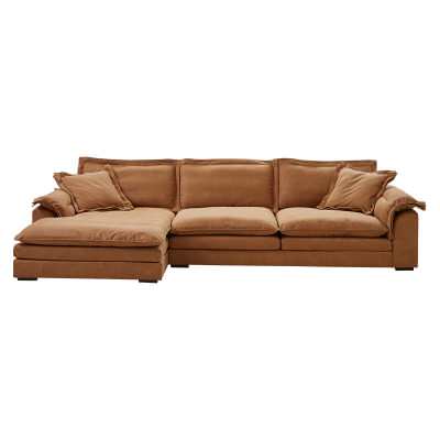 Belvoir Fabric Modular Corner Sofa, 4 Seater with LHF Chaise, Camel