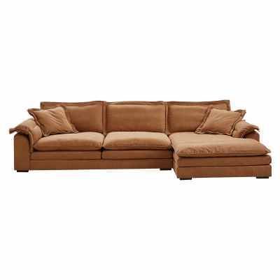 Belvoir Fabric Modular Corner Sofa, 4 Seater with RHF Chaise, Camel