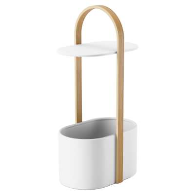 Umbra Bellwood Wood & Steel Side Table, White / Natural