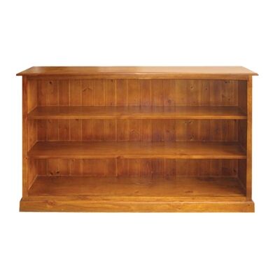 LA New Zealand Pine Timber Low Bookcase, 150cm, Blackwood