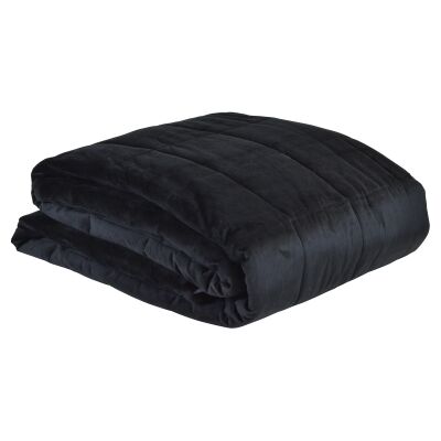 Aria Velvet Bed Comforter, 145x250cm, Black