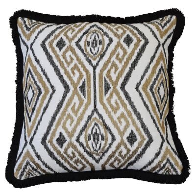 Fallon Canvas Scatter Cushion Cover, Black Fringes