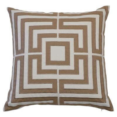 Acapulco Fabric Indoor / Outdoor Scatter Cushion Cover, Khaki / Ecru
