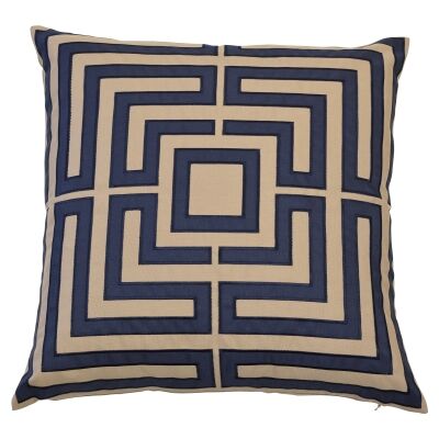 Acapulco Fabric Indoor / Outdoor Scatter Cushion Cover, Navy / Khaki