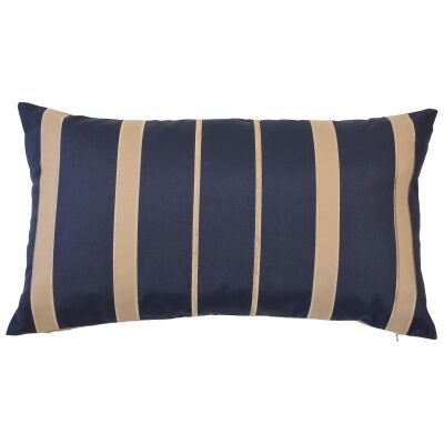 Cancun Fabric Indoor / Outdoor Lumbar Cushion Cover, Navy / Khaki