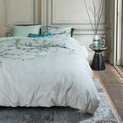 Beddinghouse Van Gogh Almond Blossom Cotton Sateen Quilt Cover Set, Queen, Grey