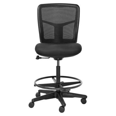 Mondo Tivoli Mesh Back Fabric Office Drafting Chair, Black