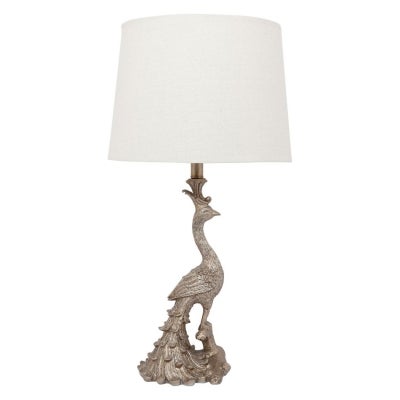 Peacock Resin Base Table Lamp, Gold