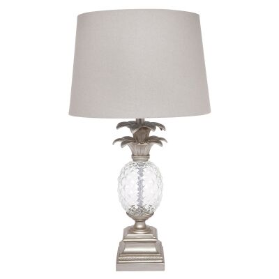 Langley Cut Glass Pineapple Base Table Lamp , Antique Silver