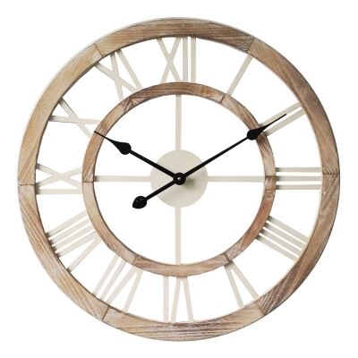 Sete Wooden Round Wall Clock, 60cm