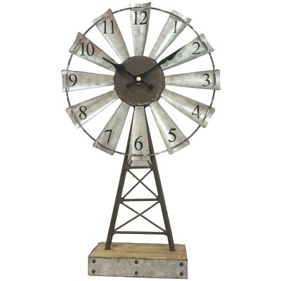 Bram Windmill Metal Table Clock