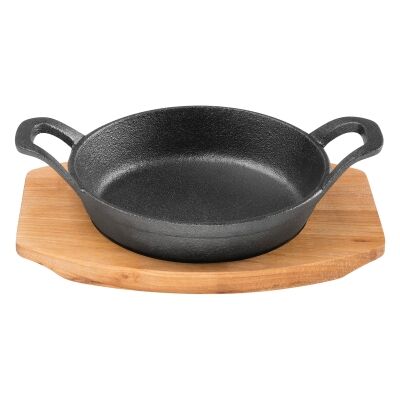 Pyrolux Pyrocast 12cm Round Gratin with Maple Tray