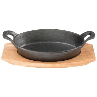 Pyrolux Pyrocast 17cm Oval Gratin with Maple Tray