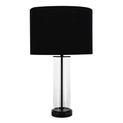 East Side Glass Base Table Lamp, Black