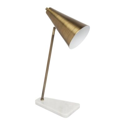 Jaggar Metal & Marble Task Lamp, Brass