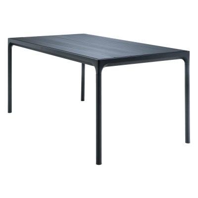 Houe Four Outdoor Dining Table, Metal Top, 210cm, Black / Black