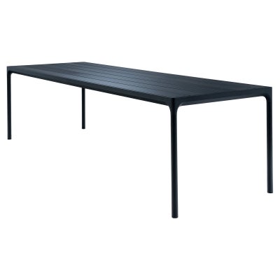 Houe Four Outdoor Dining Table, Metal Top, 270cm, Black / Black