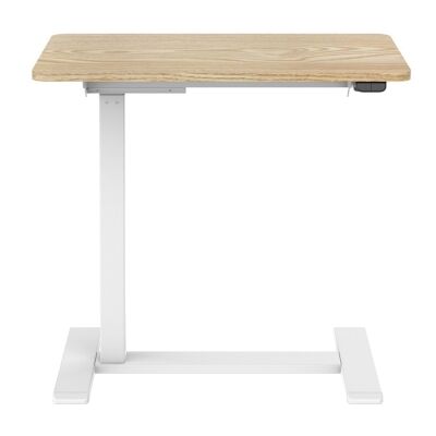 STA NE380 Electric Heigh Adjustable Mobile Table, 70cm, Ashwood / White
