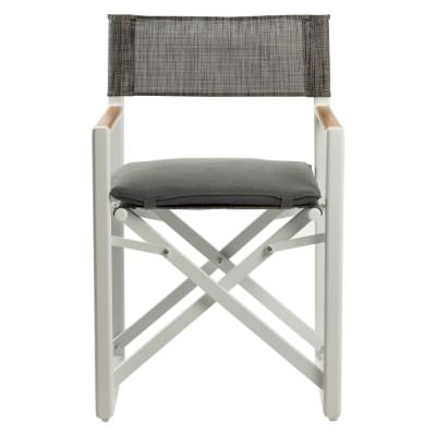 Gwyneth Metal Foldable Outdoor Deck / Director's Chair, White