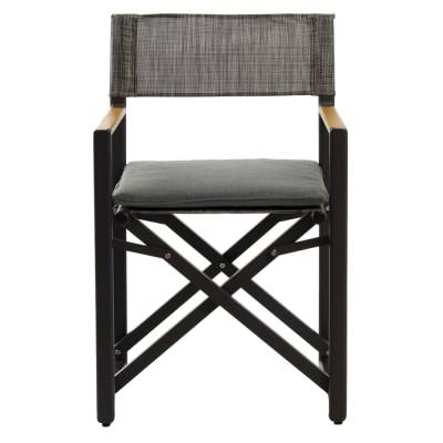 Gwyneth Metal Foldable Outdoor Deck / Director's Chair, Anthracite