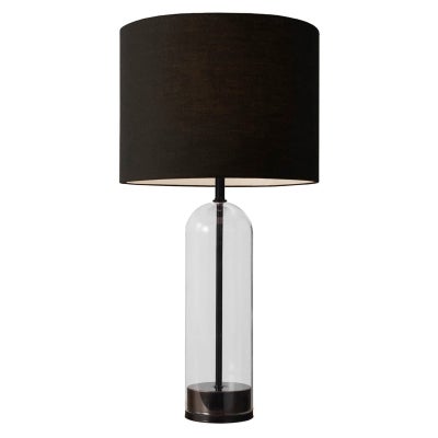 Ira Glass & Metal Base Table Lamp, Black