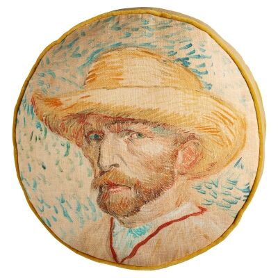 Beddinghouse Van Gogh Self-Portrait with Straw Hat Cotton Round Cushion