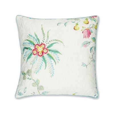 Pip Studio Fleur Grandeur Quilted Cotton Scatter Cushion, White