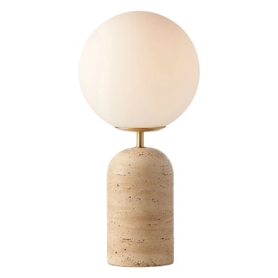 Soren Travertine & Glass Table Lamp