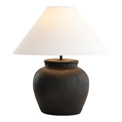 Esme Ceramic Base Table Lamp, Black