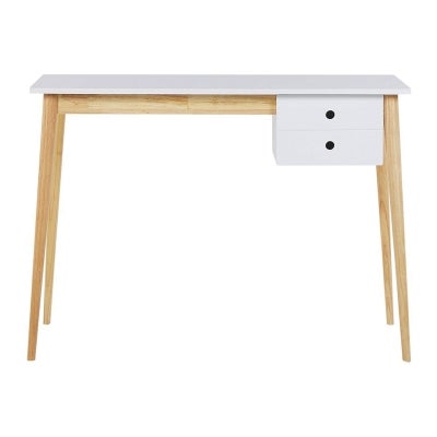 Oslo Woofrn Home Office Desk, 106cm, White / Natural