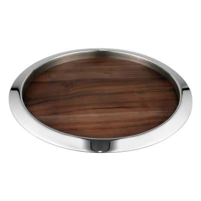 Avanti Kingston Wood & Stainless Steel Serving Tray