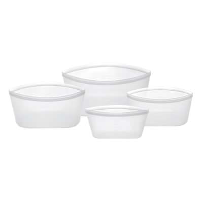 Avanti Pinch & Lock 4 Piece Silicone Reusable Bags Set, Large, White