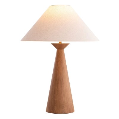 Emba Timber Base Table Lamp, Walnut