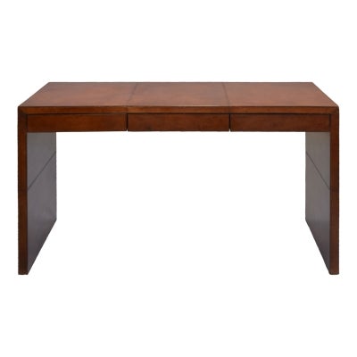 Zenta Leather Upholstered Wooden Console Table, 120cm