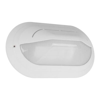 Polyring IP65 Italian Made Exterior Bunker Wall Light, Eyelid, Large Oval, White