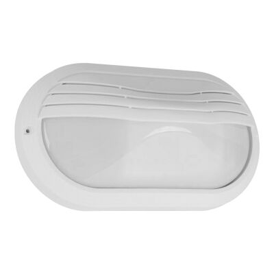 Polyring IP65 Italian Made Exterior Bunker Wall Light, Eyelid, Small Oval, White
