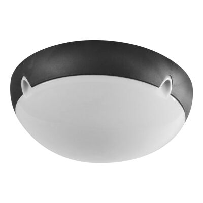 Polydome IP66 Italian Made Exterior Ceiling Light, Medium, Black