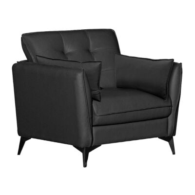 Rossiter Leather Armchair, Black