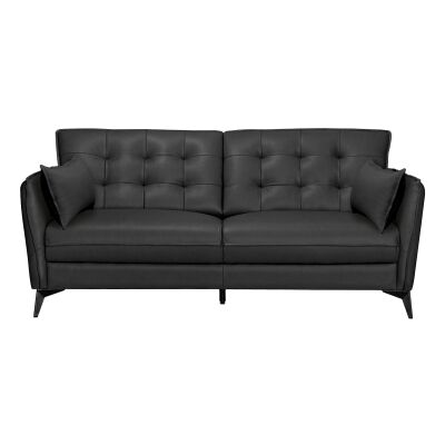 Rossiter Leather Sofa, 2 Seater, Black