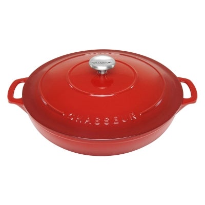 Chasseur Cast Iron Round Casserole, 30cm, Inferno Red