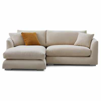 Effton Fabric Modular Corner Sofa, 3 Seater with LHF Chaise, Beige