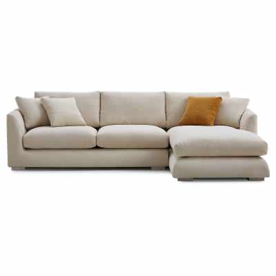 Effton Fabric Modular Corner Sofa, 4 Seater with RHF Chaise, Beige