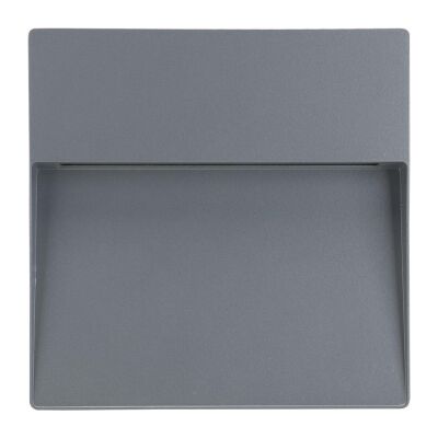 Zeke IP65 Exterior Surface Mounted LED Steplight, 3000K, Maxi  Square, Silver