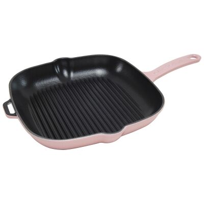 Chasseur Cast Iron Square Grill Pan, 25cm, Cherry Blossom